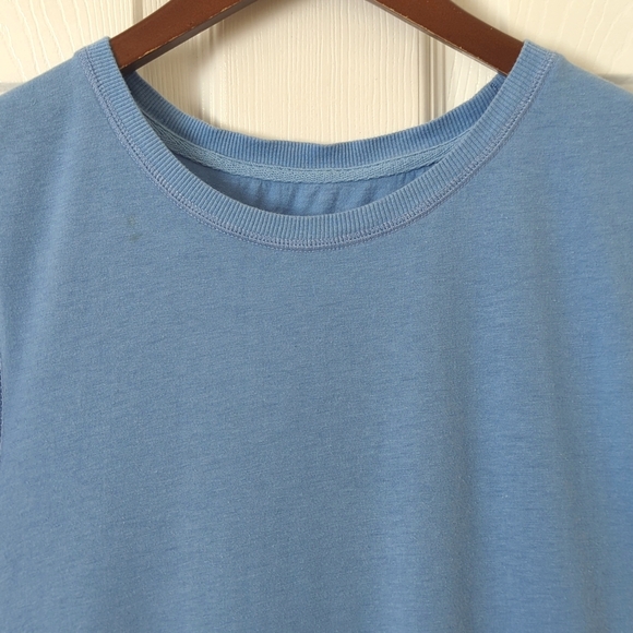 Pilcro Anthropologie Side Buttoned Ruffled Hem Babydoll Muscle Tank Top Blue XSP - Picture 2 of 12